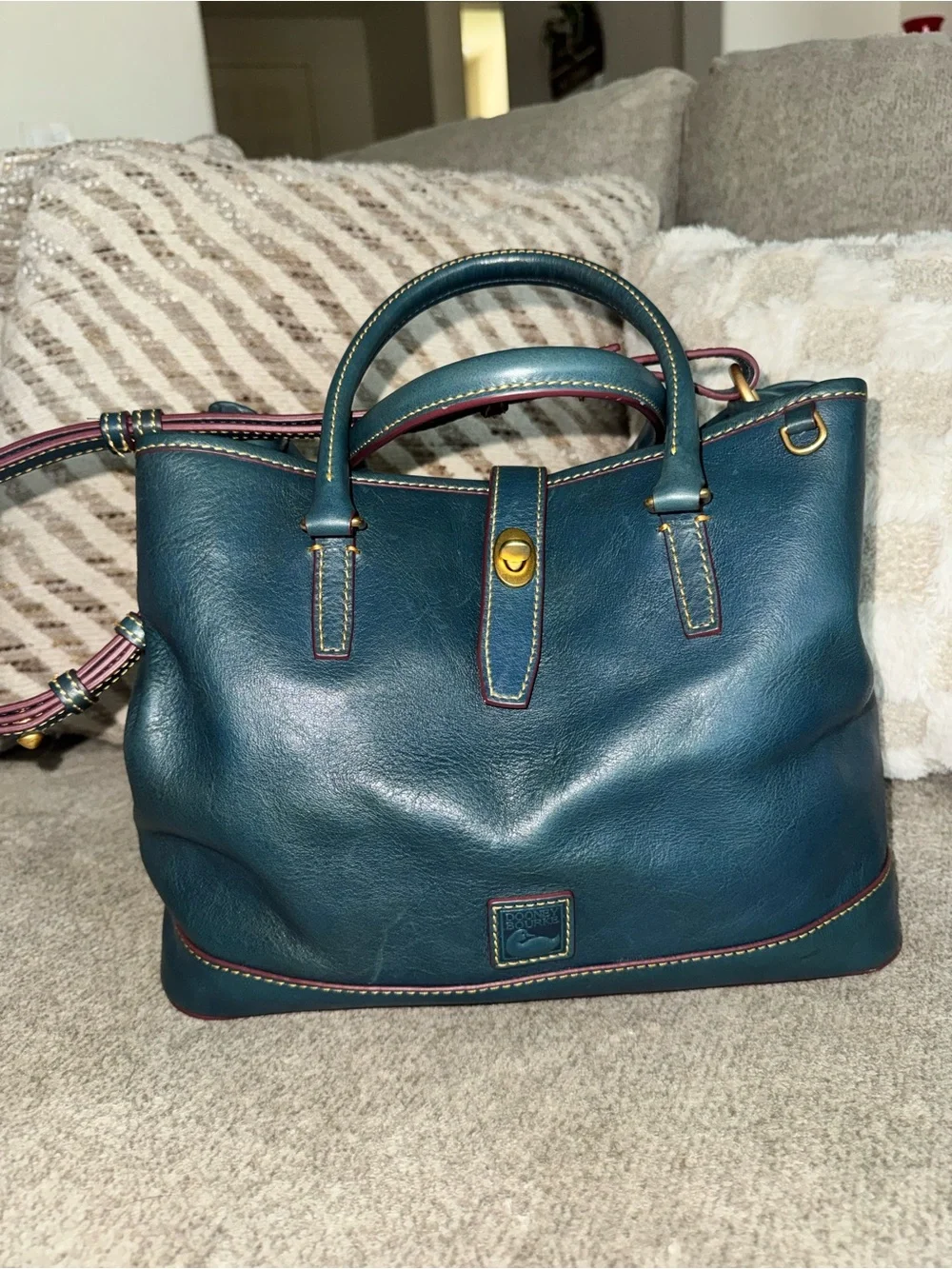 Dooney & Bourke Florentine Leather Perry Satchel in denim